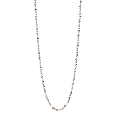 Collier i Sølv og Rosaforgyldt Sølv med Kugler - 60 cm