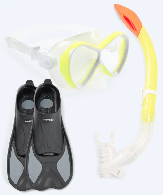 Watery snorkelsæt til børn - Pike/Triton - Gul - Snorkelsæt til børn (4-16 år)