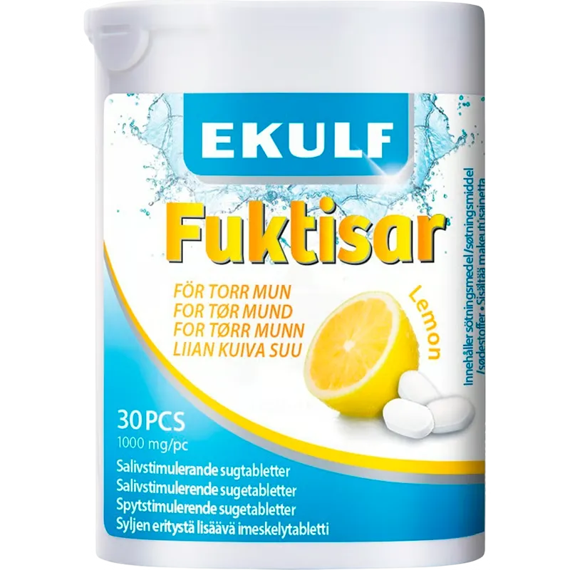 Ekulf Fuktisar Lemon Sugetabletter (30 stk)