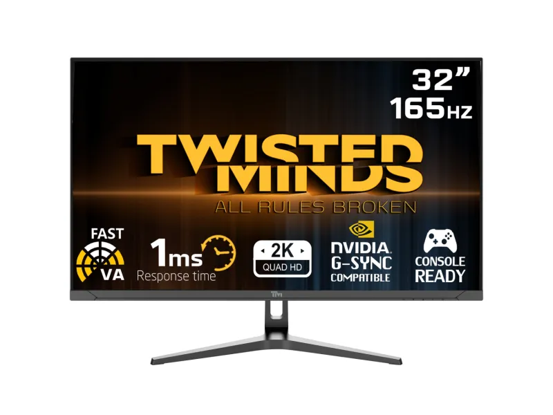TWISTED MINDS FLAT GAMING MONITOR 32 QHD - 165HZ Skærm - GEEKD.dk