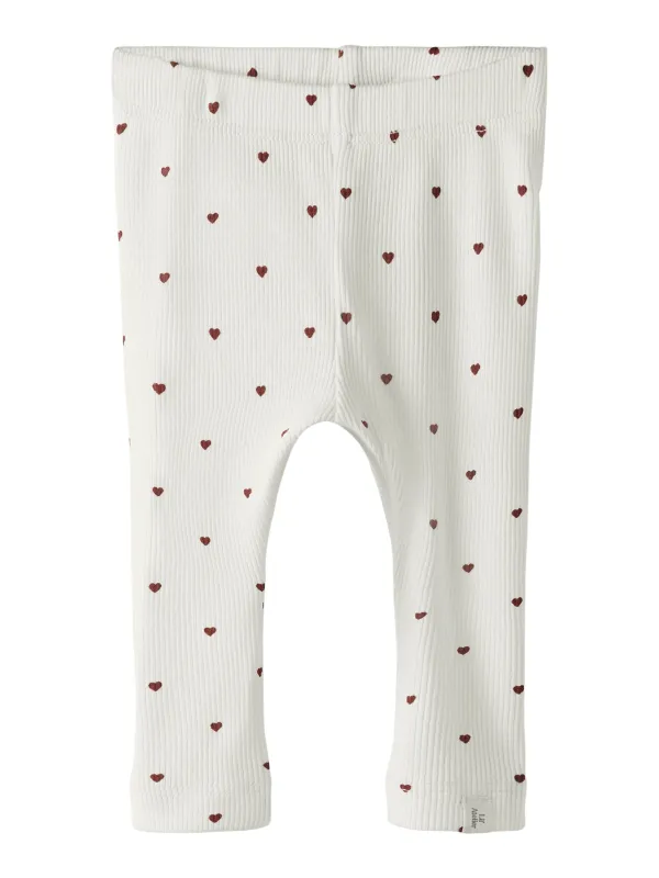 Lil Atelier Gago - Slim Leggings NOOS -  Coconut Milk Heart - 56 cm