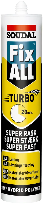 FixAll Turbo montagelim 290ml sort
