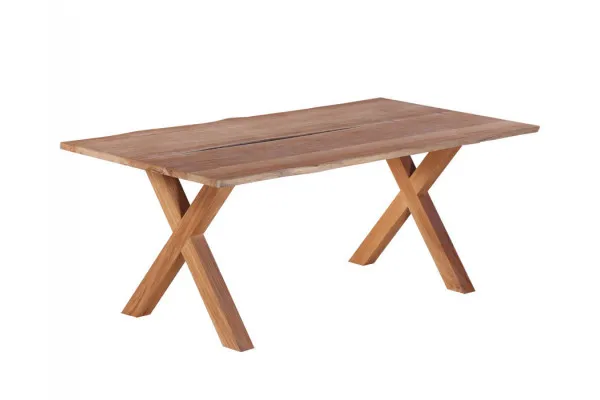 Mika Plankebord 90x200 cm - m/bordben i teak - Kryds