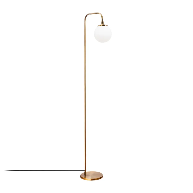 LUMI Barcelos gulvlampe - glas og guldfarvet metal