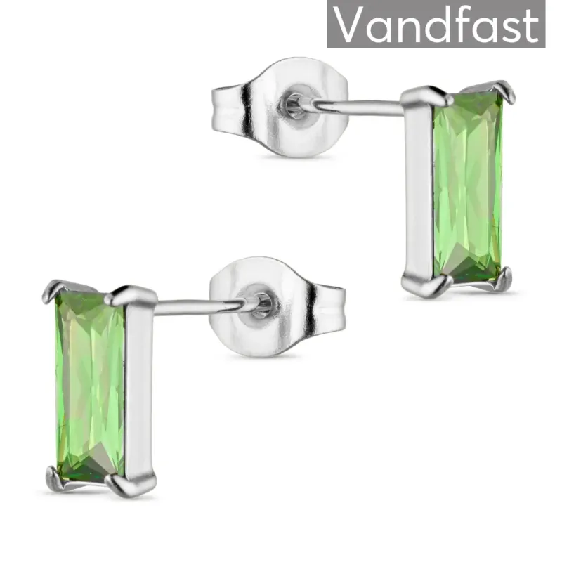 ANNEBRAUNER Empress 4x8mm L-Green Øreringe