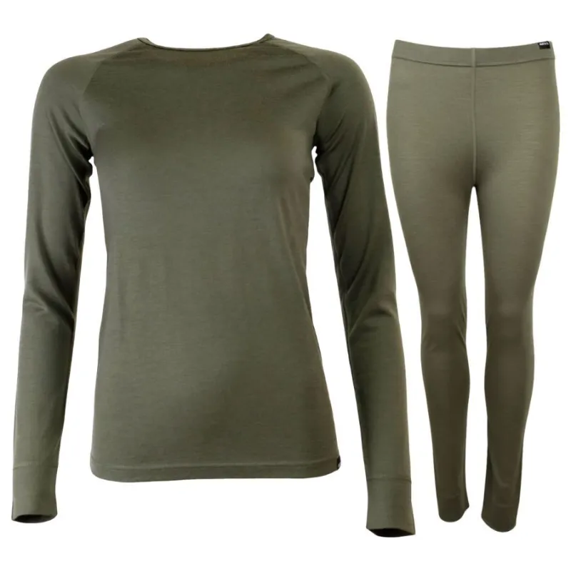 Helios Merino One skiundertøjssæt, dame, grøn