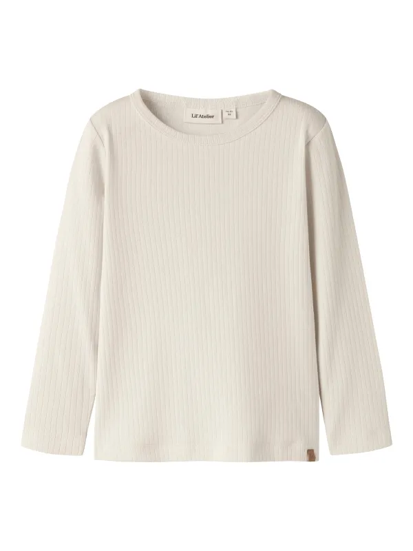 Lil Atelier - Gabo Bob LS Slim Top - Turtledove - 92 cm