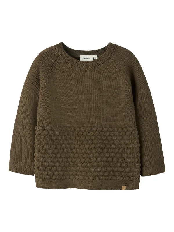 Lil Atelier Nobir - LS Knit - Teak - 92 cm