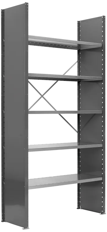 Lagerreol 210×100×30cm, lukket gavl, startsektion