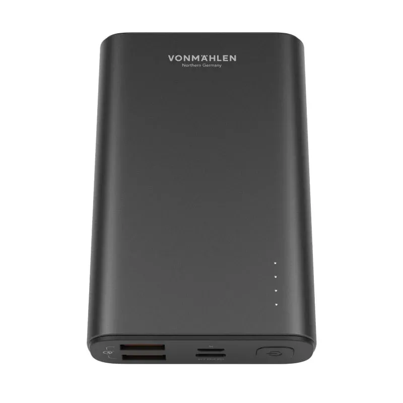 Vonmählen Evergreen Powerbank. Quick Charge 3.0. 10.000 mAh. Sort.