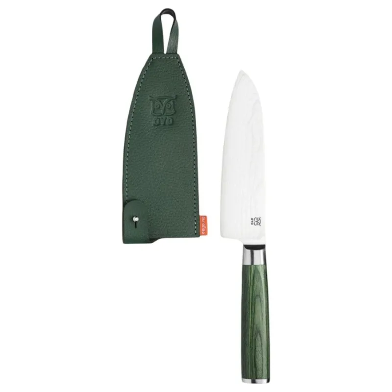 Oyo Skarvet Smaragd Santoku Chef´s Knife, køkkenkniv, grøn