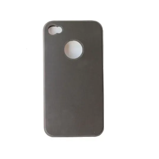 iPhone 4 alu cover m silikone indmad. Sort.