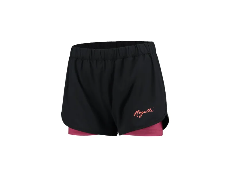 Rogelli Aura løbeshorts 2 in 1 sort/cerise dame