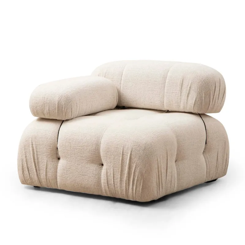 NORDVÄRK Bubble L1 1 pers. sofa - creme bouclette polyester og mat sort plast