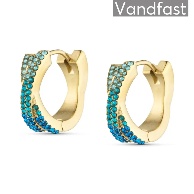 ANNEBRAUNER Alma Zirconia Blue Mix Big Øreringe 18K Guldbelagt