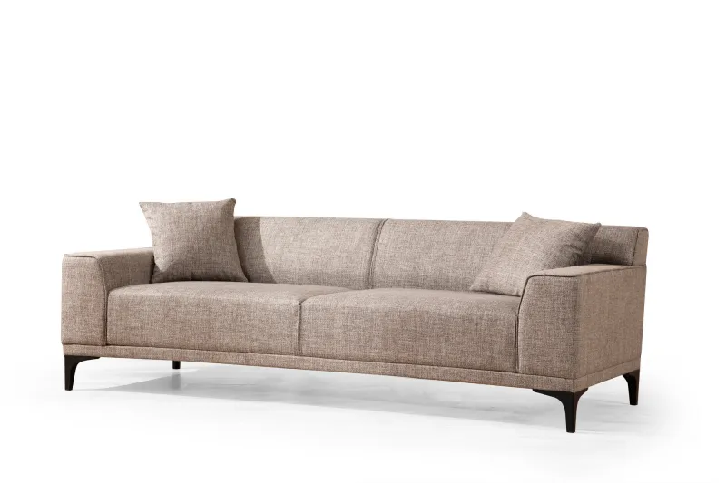 NORDVÄRK Petra 3 pers. sofa - fawn polyester og sort plast