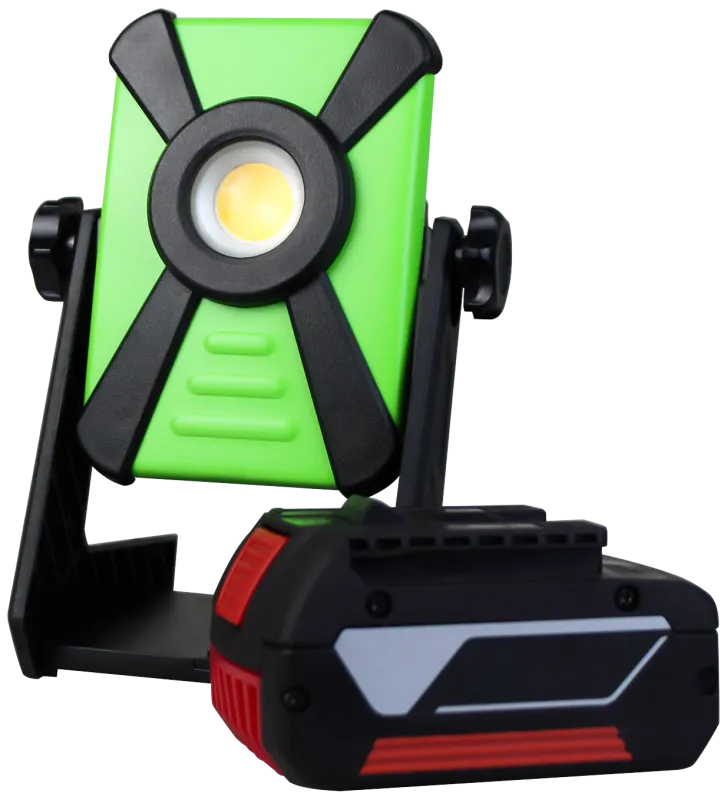 Bandit arbejdslampe 18V/15W, 5 batteri-adaptere