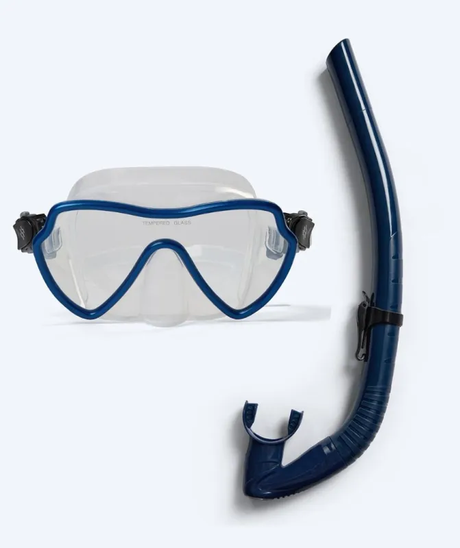 Watery Combo snorkelsæt til voksne (fra 15 år) - Fraser/Coast - Blå/mørkeblå - Snorkelsæt til voksne (+16 år)