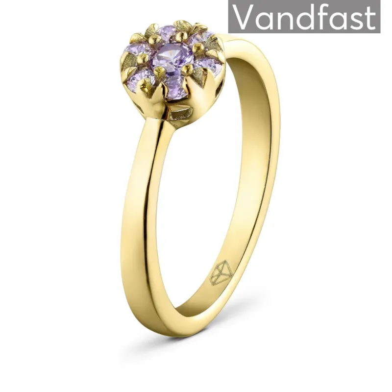 ANNEBRAUNER Flower Violet Ring 18K Guldbelagt