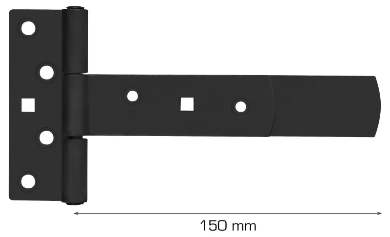 HOME It T-hængsel matsort 150 x 30 mm zinkbehandlet carbonstål