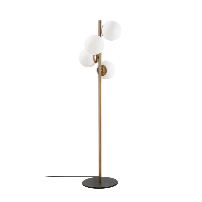 LUMI Lysara gulvlampe - glas og guld metal