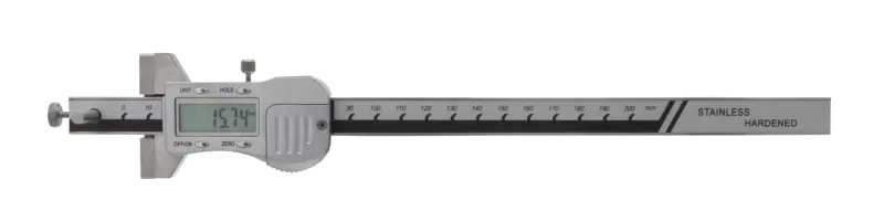 Digital Ridsemål 0-200x0,01 mm med kraftig målestav 15x6 mm
