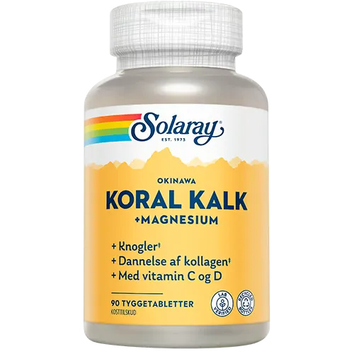 Solaray Koral Kalk + Magnesium (90 Tyggetabletter)