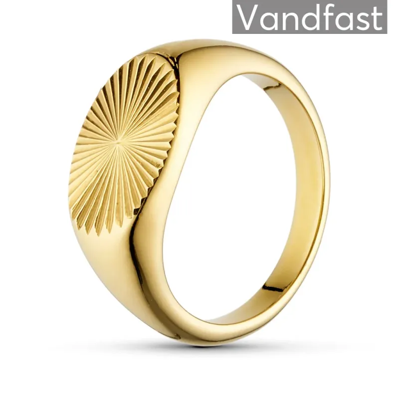 ANNEBRAUNER Oval Sun Ring 18K Guldbelagt