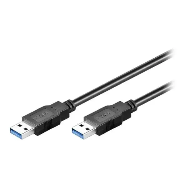 2m USB kabel 3.0. USB-A han / USB-A han. Sort.