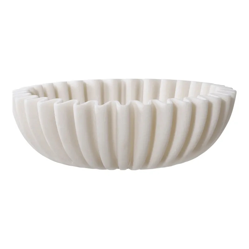 HOUSE NORDIC dekorations skål, rund - beige polyresin (Ø20x6,5)