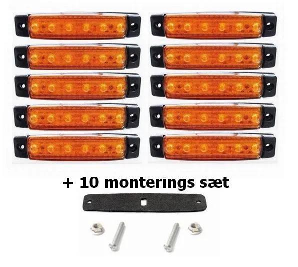 UDSALG - 6 LED markeringslygte, 24v, 10 stk. - Dinled - Markeringslys
