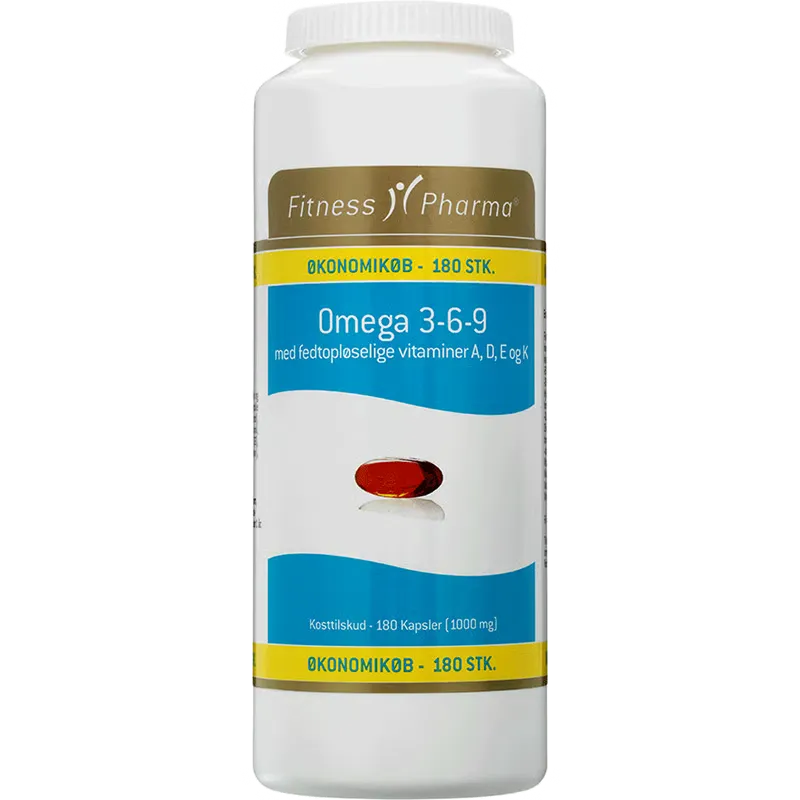 Fitness Pharma omega 3-6-9 med A, D, E og K vitamin (180 stk)