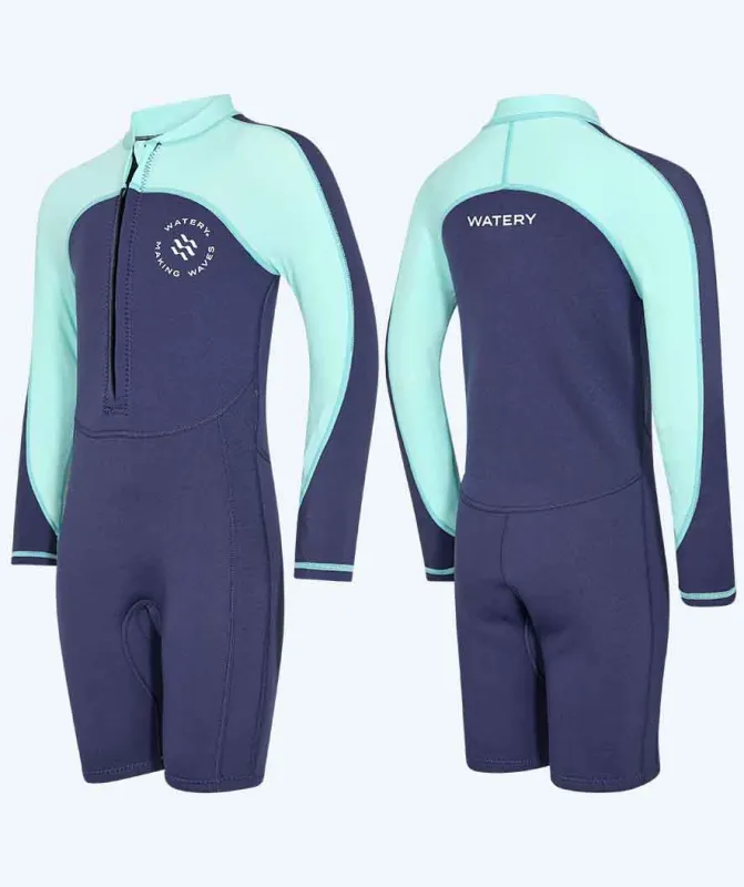 Watery UV våddragt til børn - Calypso Langærmet - Atlantic Turquoise