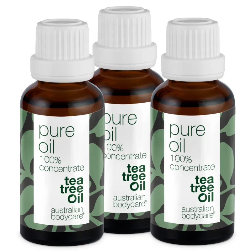 3 stk. XL 30 ml Tea Tree Oil til hudproblemer â 3-pak med 100% koncentreret og ufortyndet Tea Tree Oil fra Australien
