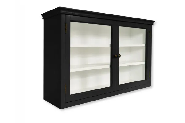 Amager Væghængt Vitrineskab - 60x100x26 cm Sort/Hvid