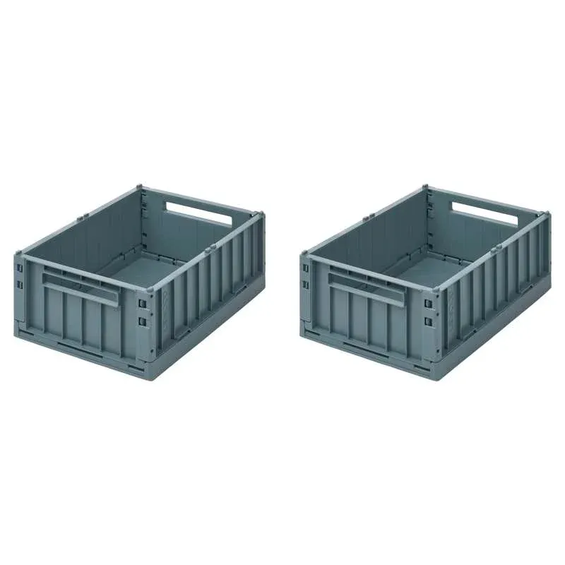 Liewood Weston Opbevaringsboks - Medium - 2-pak - Whale Blue