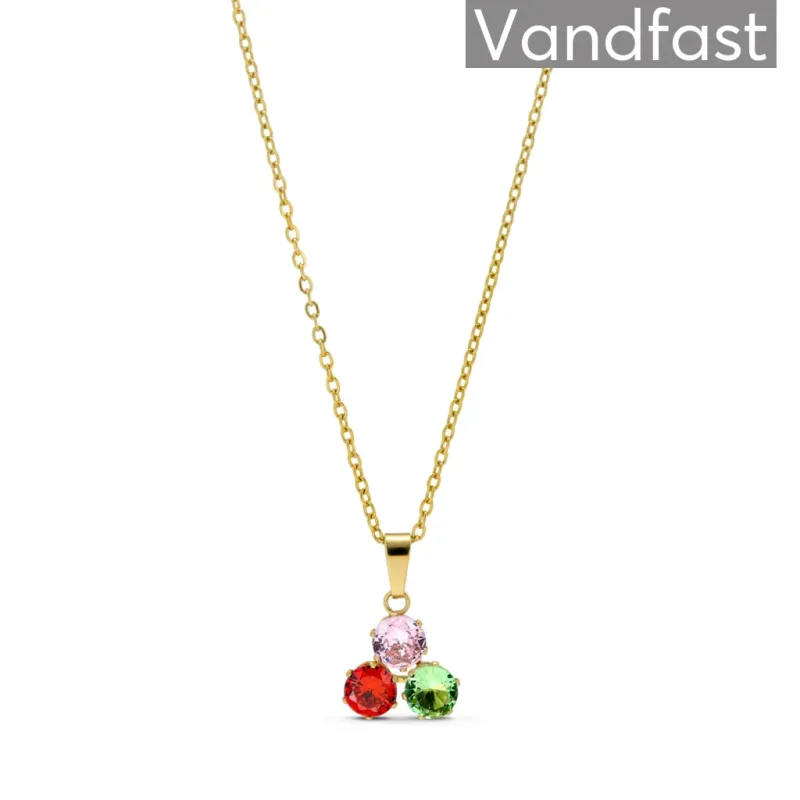 ANNEBRAUNER Third Time Multicolor Halskæde 18K Guldbelagt