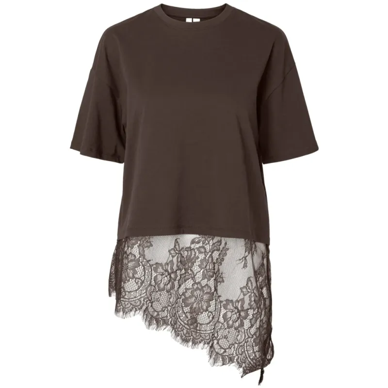 PIECES dame t-shirt PCMAVE - Hot Fudge
