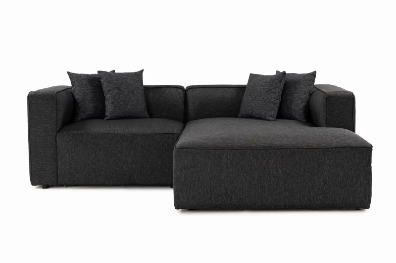 NORDVÄRK Mora XL hjørnesofa (CHLLenft -1H), venstre - antracitgrå stof og plastik