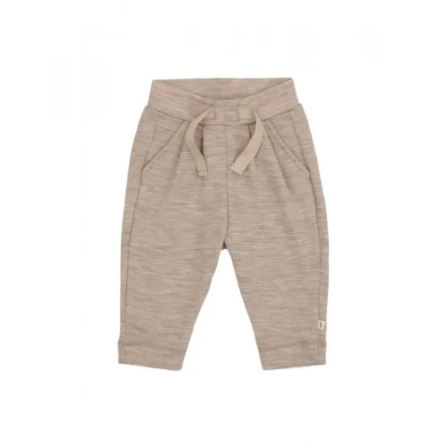 Bukser Med Snor I Taljen I 100% Merino Uld Til Baby Beige Melange 62
