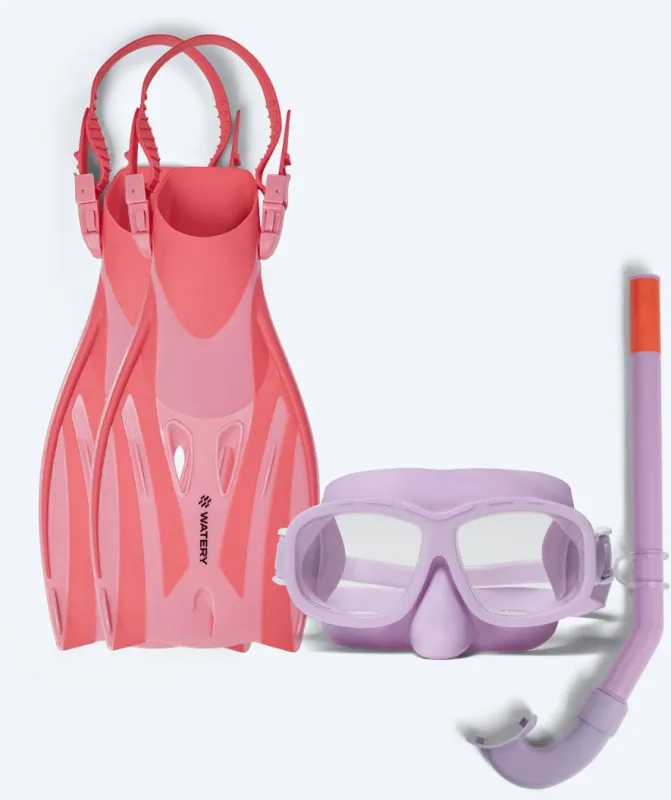 Watery snorkelsæt til børn (4-10) - Shack/Wyre - Lilla/pink - Snorkelsæt til børn (4-16 år)