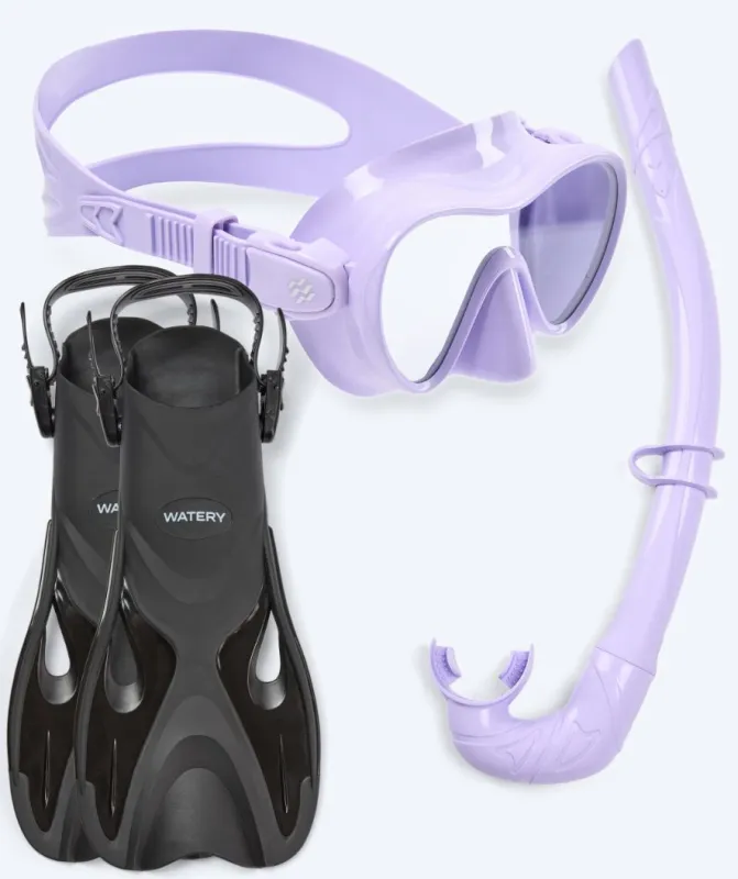 Watery snorkelsæt til børn - Fisher/Cliff - Lilla - Snorkelsæt til børn (4-16 år)