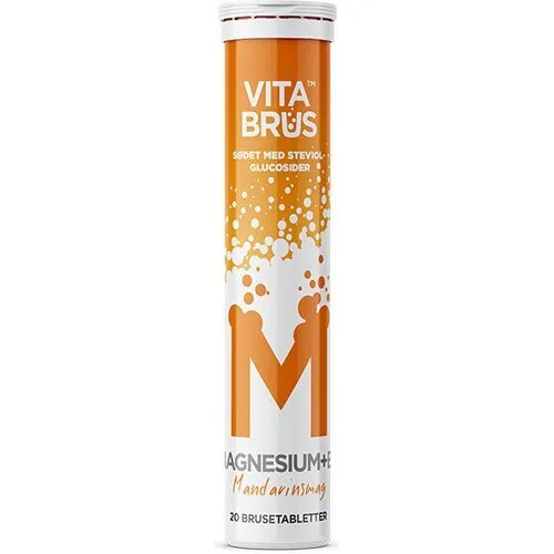 Magnesium+B6 brusetabletter - Mandarinsmag - 20 tabletter