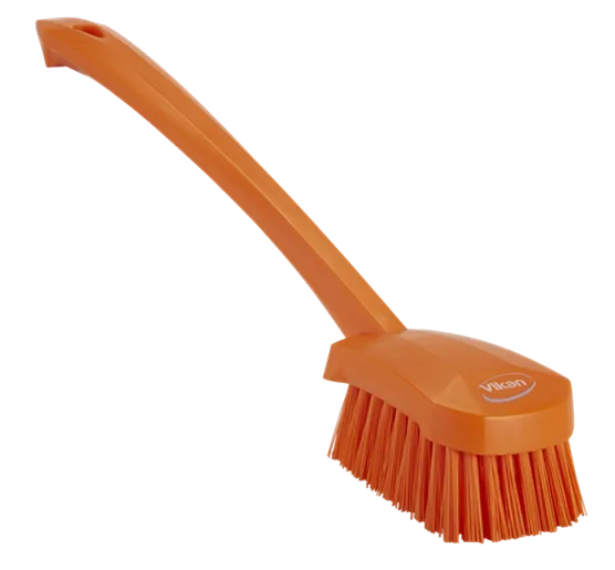 Vikan Vaskebørste m/langt skaft, 415 mm, Stiv, Orange
