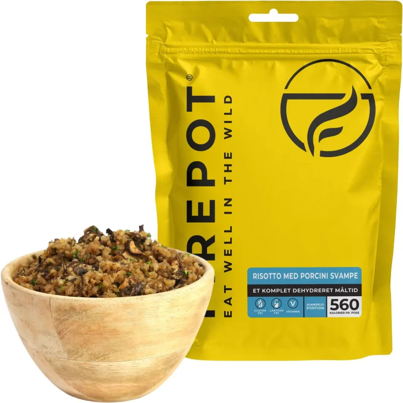 Firepot Risotto med Porcini Svampe, frysetørret mad, Reg