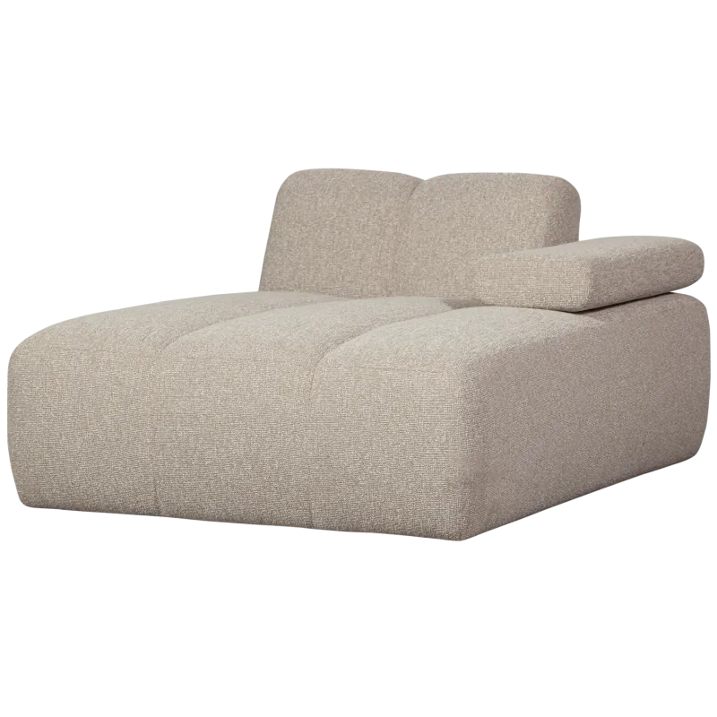 WOOOD Mojo chaiselong element sofa, højre, m. armlæn - beige melange bouclé stof