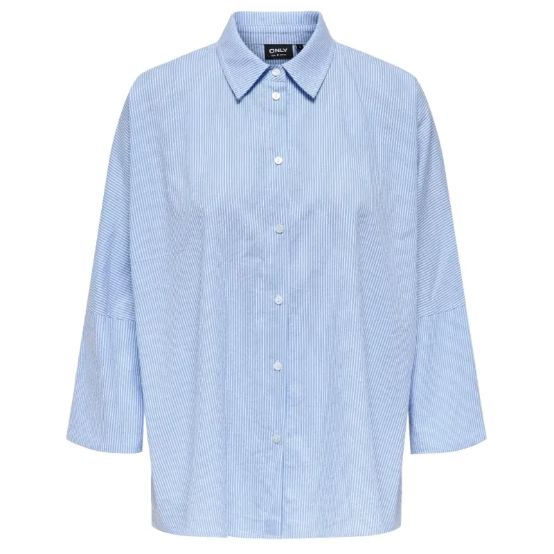 ONLY dame skjorte ONLAUGUSTA - Cloud Dancer BLUE STRIPES