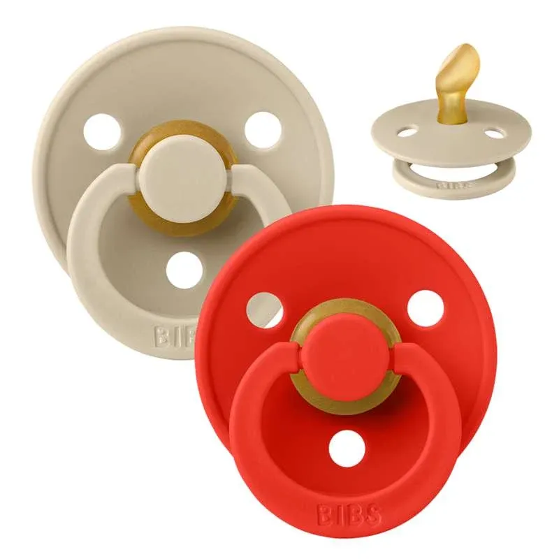 BIBS Anatomisk Colour Sut - 2-Pak - Str. 1 - Naturgummi - Vanilla/Candy Apple