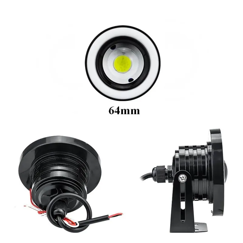 UDSALG - LED Eagle Eye projektør sæt med 2 stk. 12 volt - 10 watt - Dinled - Køretøjs projektører