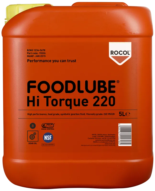Foodlube Hi-Torque 220 syntetisk gearolie 5ltr